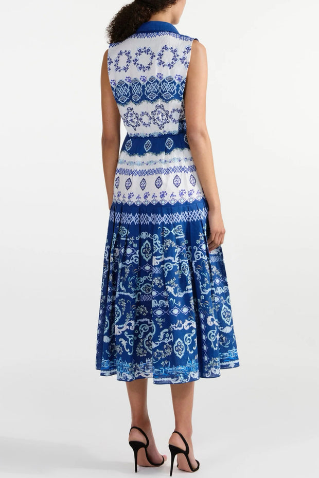 Image of model wearing the Saloni Nya Dress back view