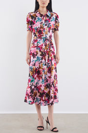 Image of model wearing the Saloni Vanessa Dress front view