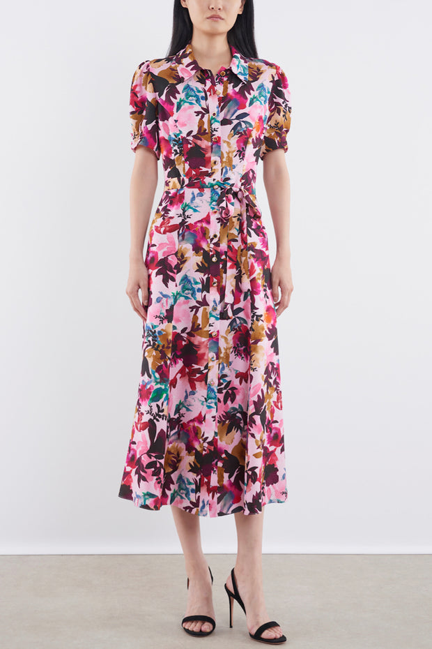 Image of model wearing the Saloni Vanessa Dress front view