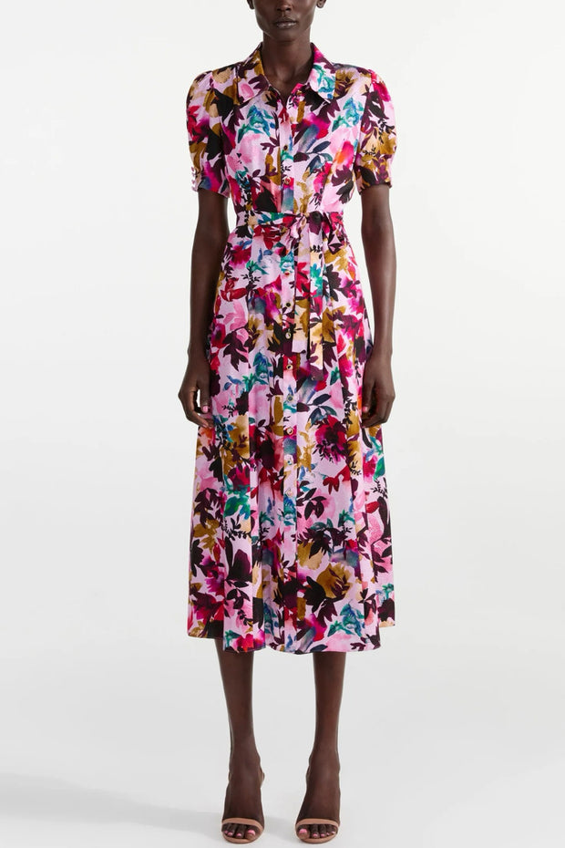Image of model wearing the Saloni Vanessa Dress front view
