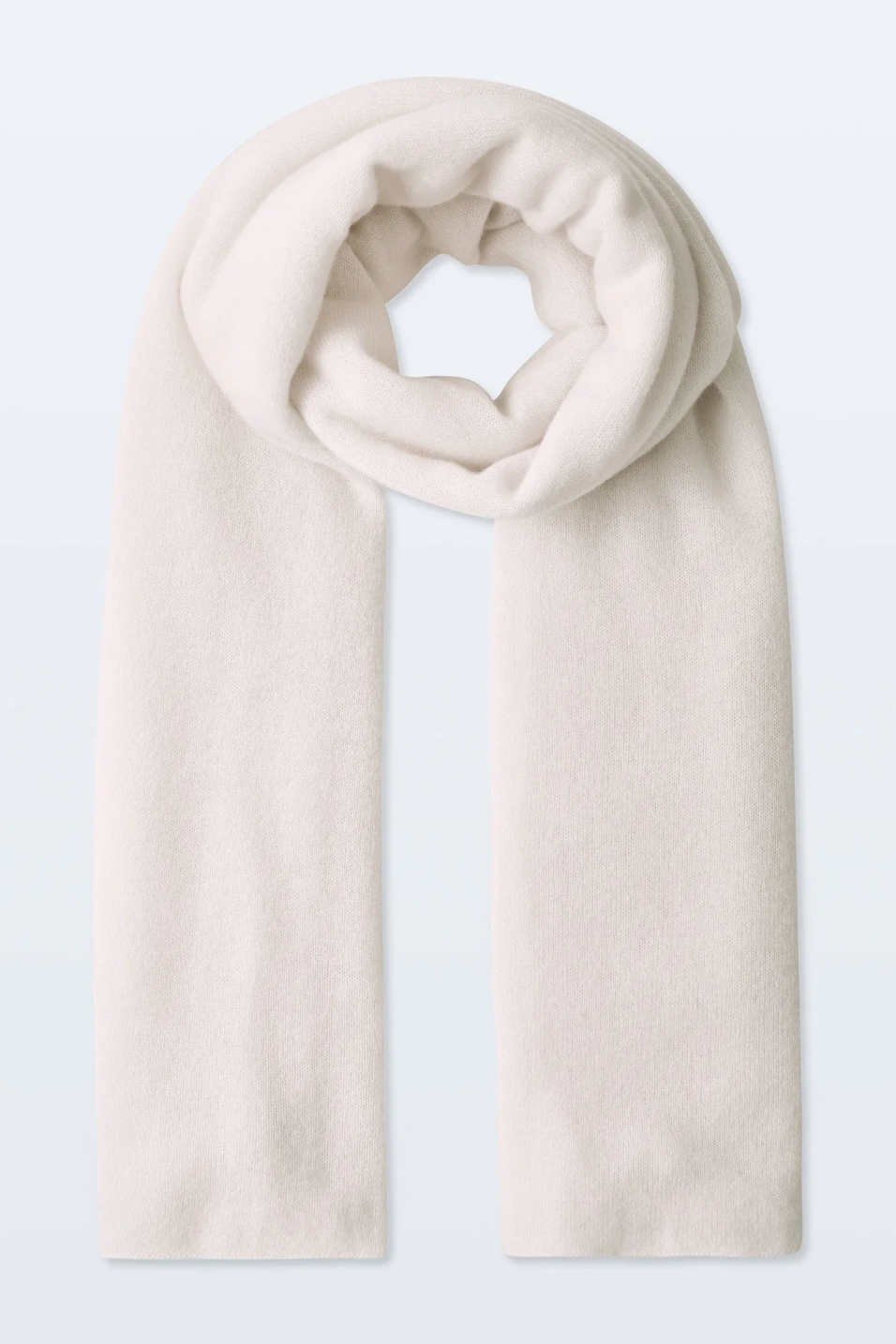 white scarf on a light blue background