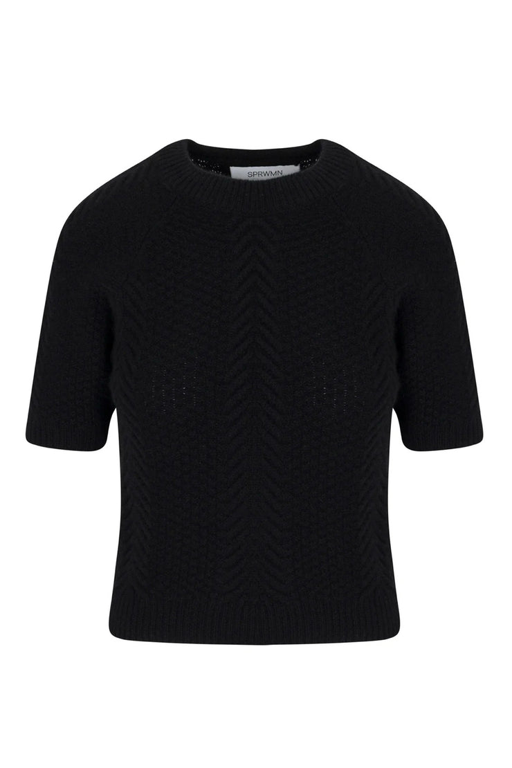 Image of the SPRWMN cable knit balloon raglan