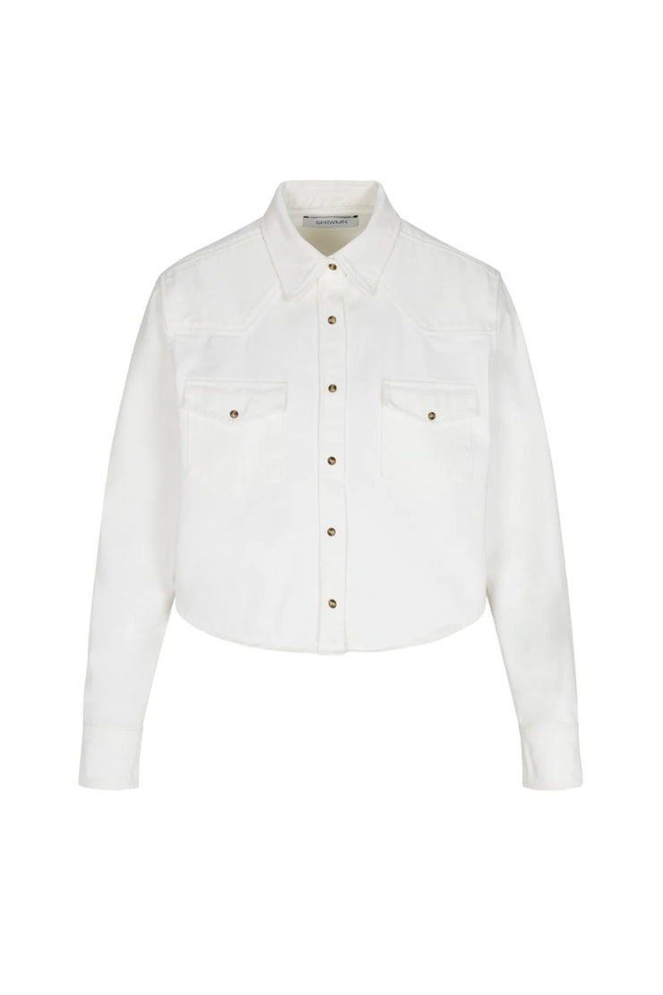 Image of the SPRWMN Cropped Western Button Up front view