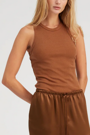 Image of Sprwmn rib racer tank in chestnut