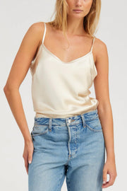 Image of model wearing the SPRWMN Spaghetti Strap Cami front view
