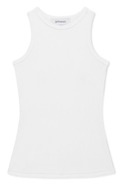 Image of SPRWMN white racerback tank