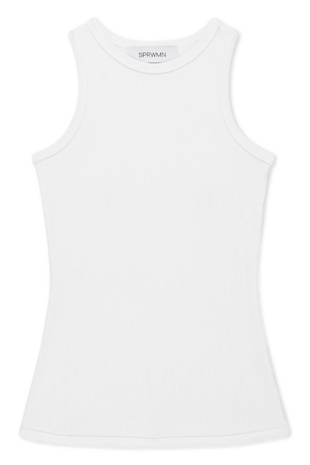 Image of SPRWMN white racerback tank