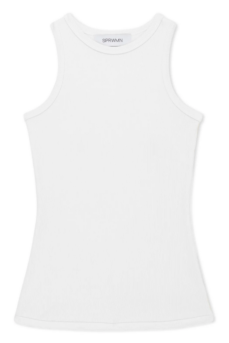 Image of SPRWMN white racerback tank