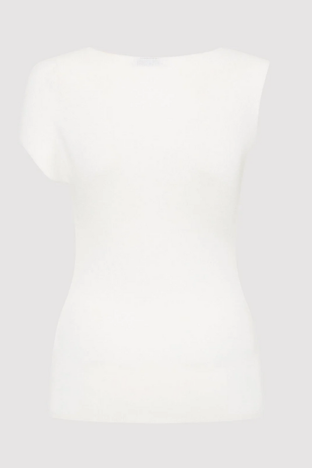St. Agni asymmetric knit top in white