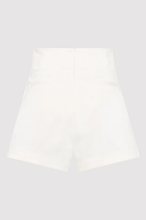 Image of St Agni cotton paperboy waist shorts in white