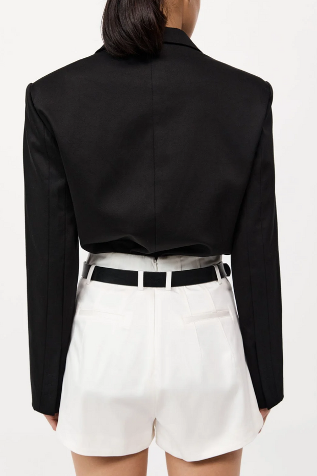 Image of St Agni cotton paperboy waist shorts in white