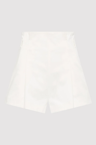 Image of St Agni cotton paperboy waist shorts in white
