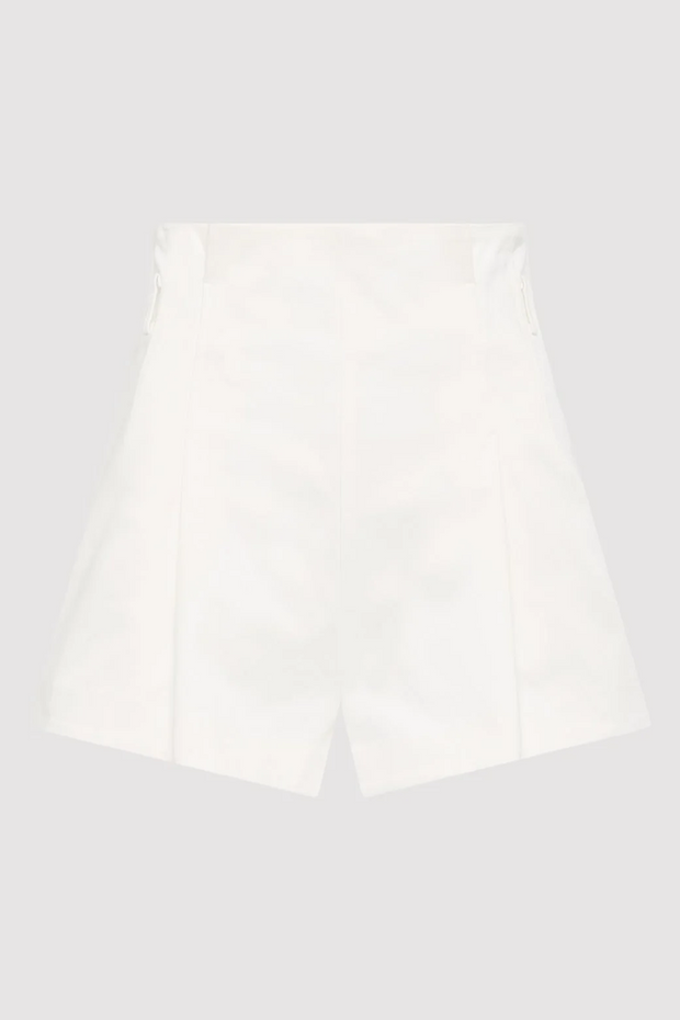 Image of St Agni cotton paperboy waist shorts in white