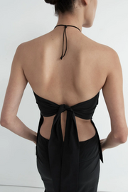 Image of St Agni strapless tie back top in black