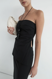 Image of St Agni strapless tie back top in black