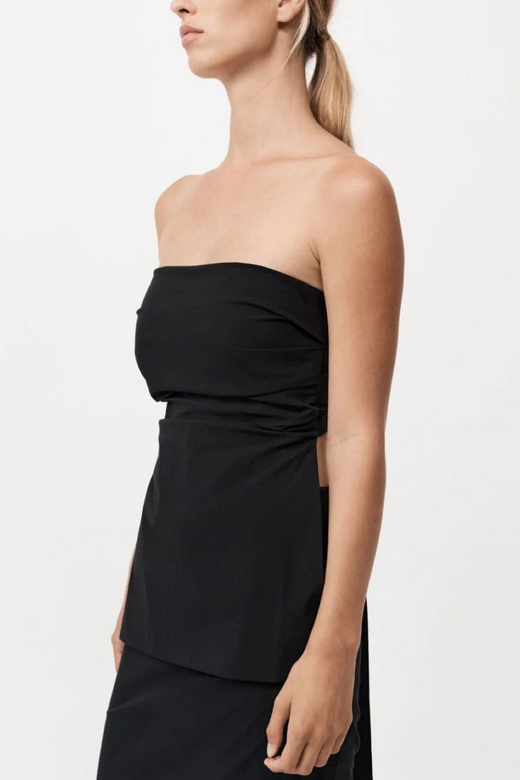 Image of St Agni strapless tie back top in black