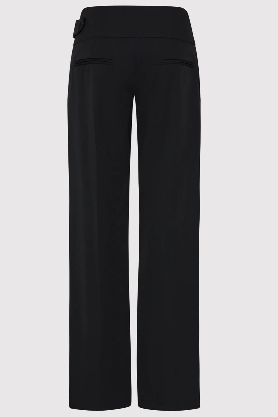 Black pants on a light gray background