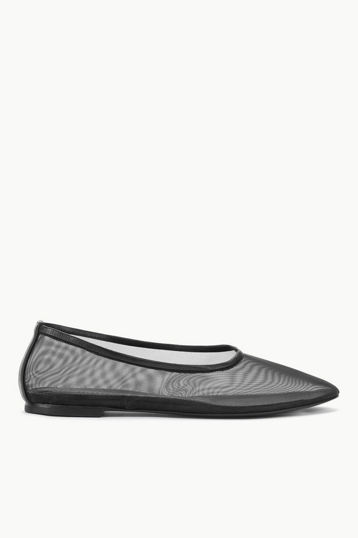 Image of Staud Alba black mesh flat