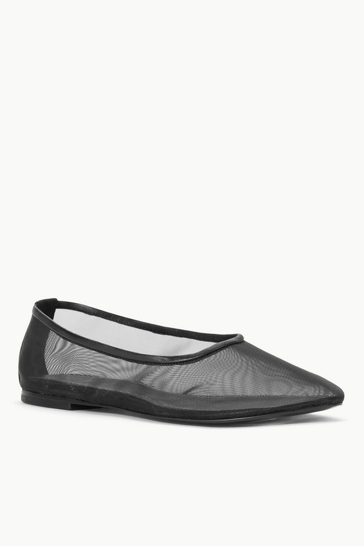 Image of Staud Alba black mesh flat