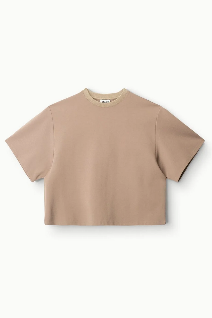 Image of Staud cassette top in taupe