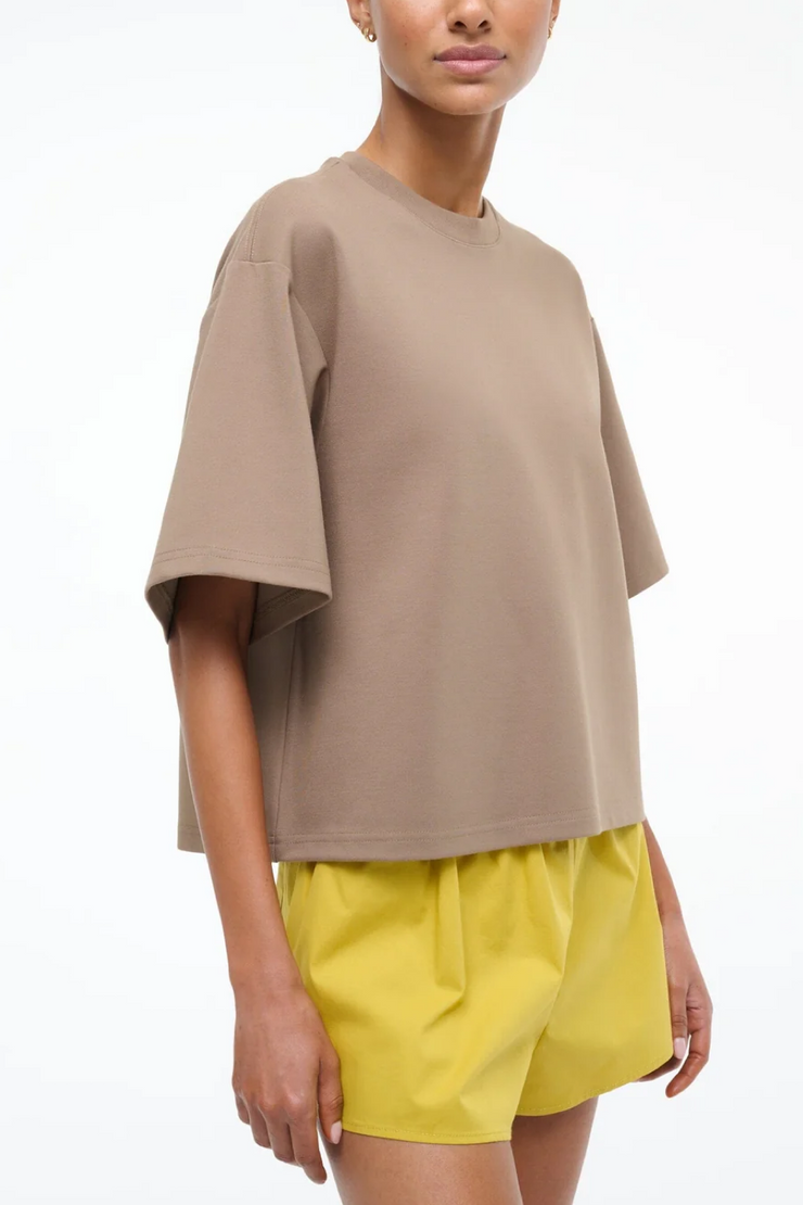 Image of Staud cassette top in taupe