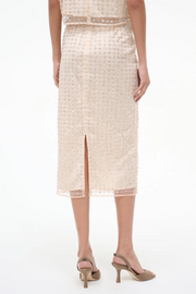 Two tone beaded skirt on a white background