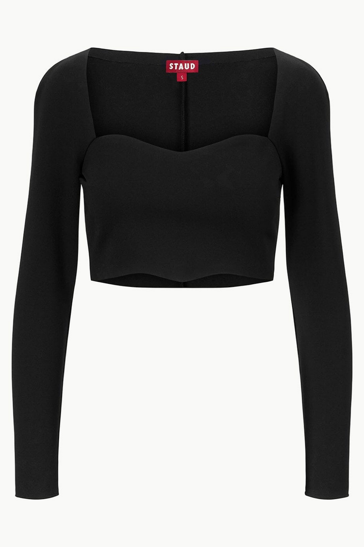 Image of Staud Corde top in black