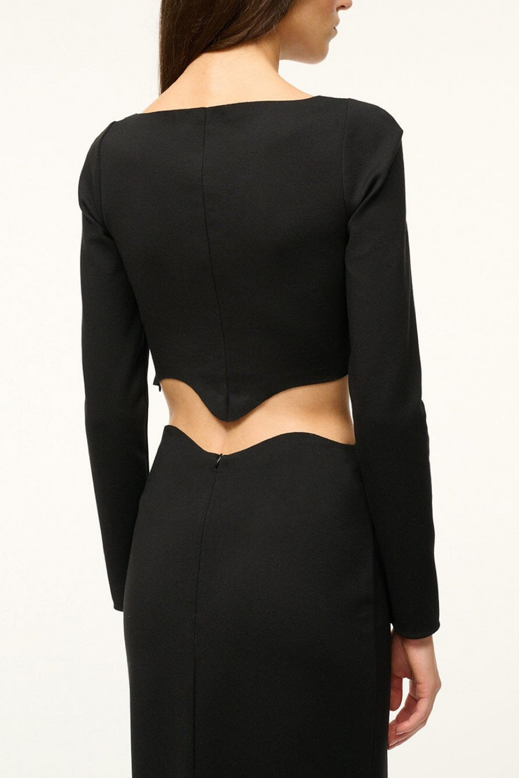 Image of Staud Corde top in black