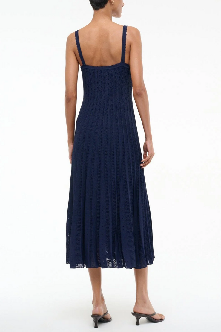 Image of Staud Ellen knit dress in navy