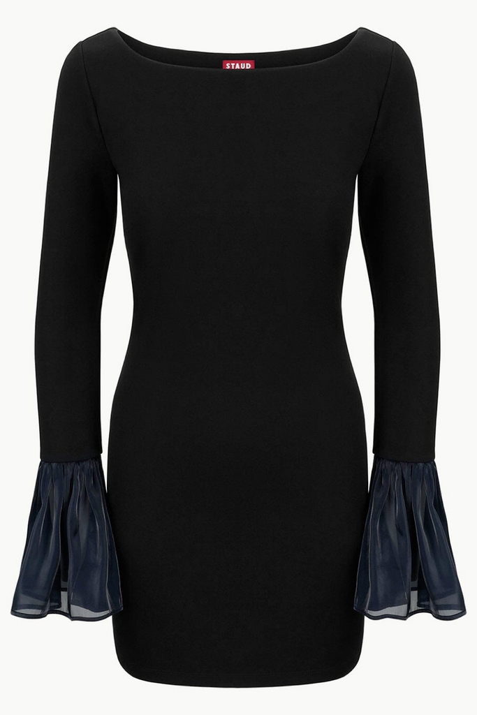 staud hawthorne maxi dress Staud Hawthorne Bell-Sleeve Maxi Dress