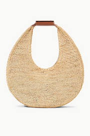 Image of Staud large moon raffia tote in natural