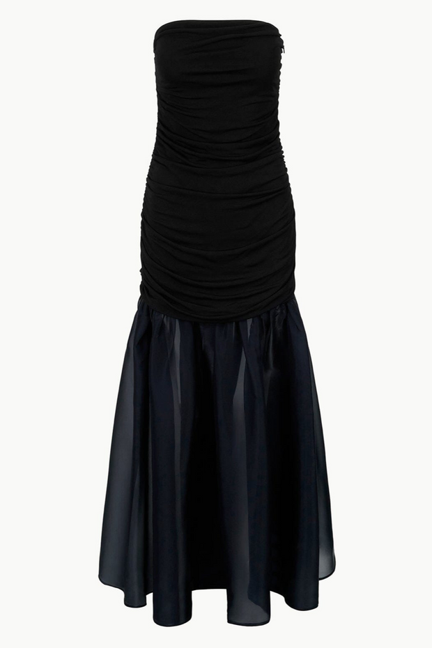 Image of Staud Liya dress in black and navy