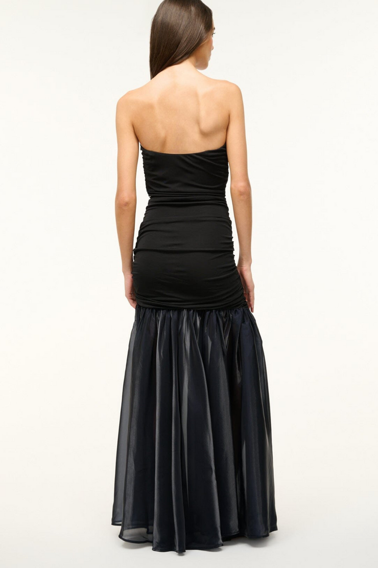 Image of Staud Liya dress in black and navy