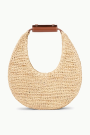 Image of Staud Raffia moon tote in natural