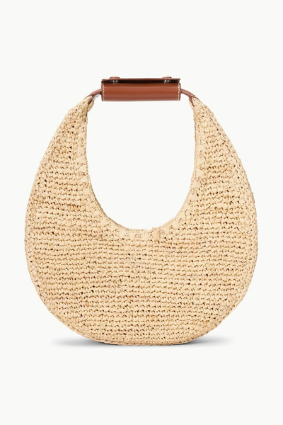 Image of Staud Raffia moon tote in natural