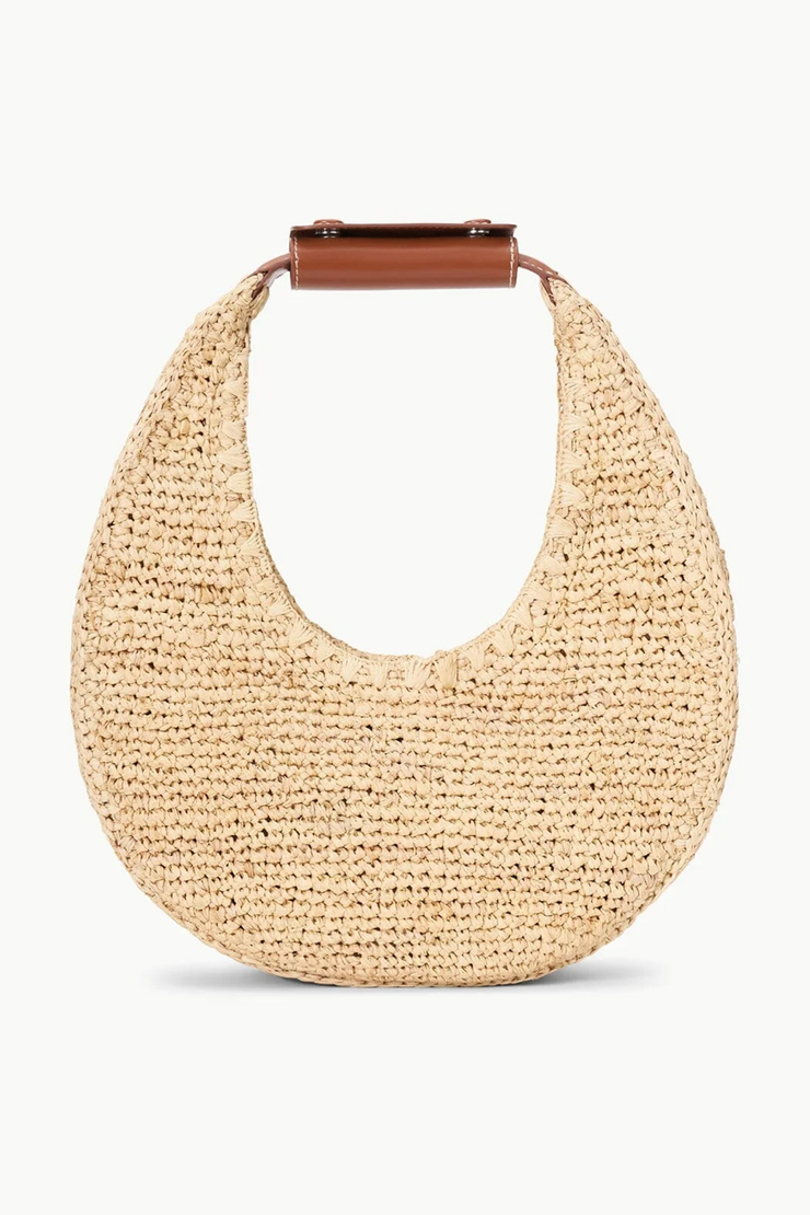 Image of Staud Raffia moon tote in natural