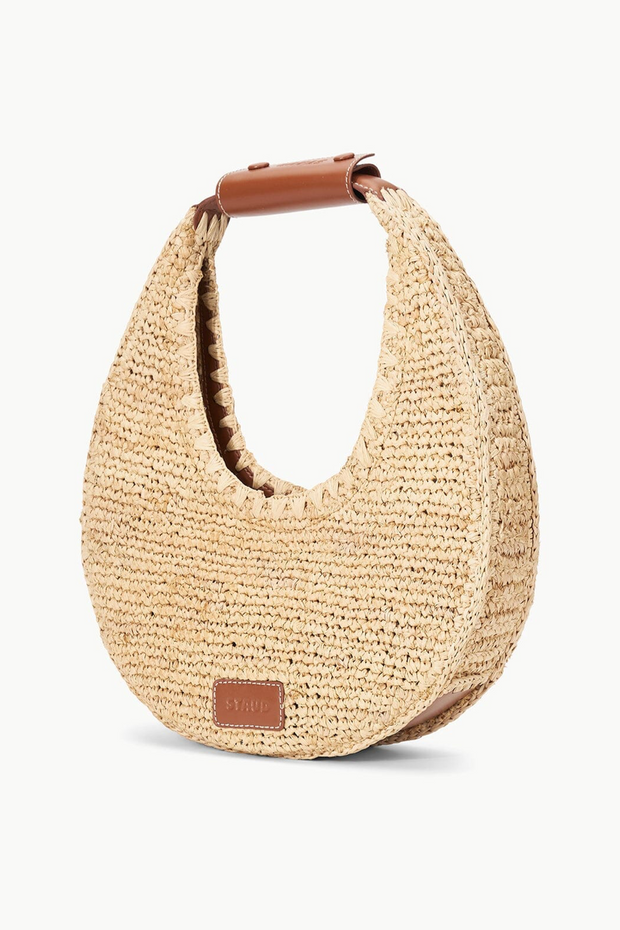 Image of Staud Raffia moon tote in natural