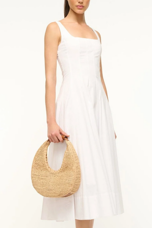 Image of Staud Raffia moon tote in natural