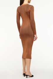 Image of Staud Shoko sweater dress in tan/black