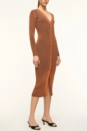 Image of Staud Shoko sweater dress in tan/black