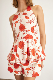 Image of Tanya Taylor Celeste top in tomato/cream