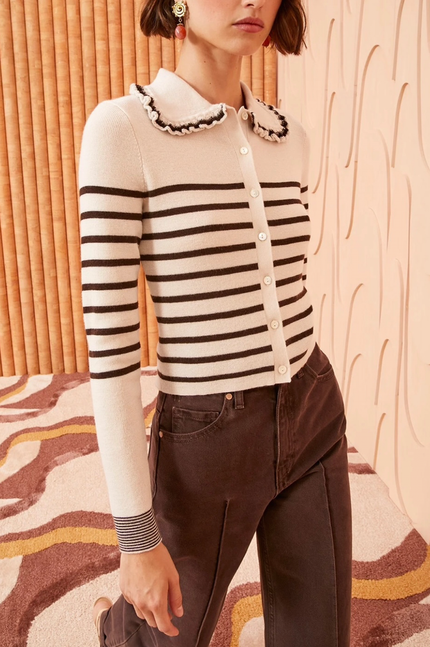 Image of model wearing Ulla Johnson Faustine cardigan