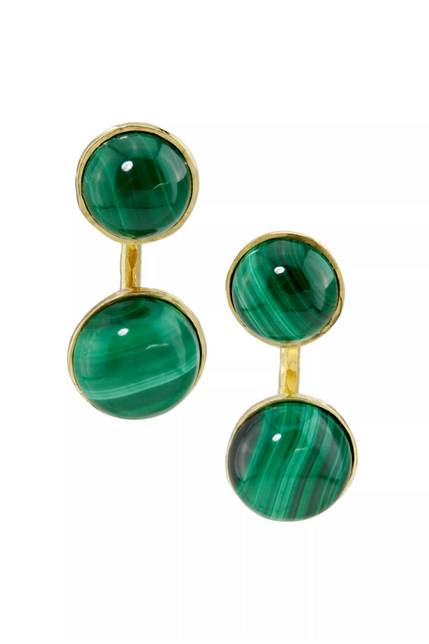 Image of Ulla Johnson Kiri doble stone earring in malachite