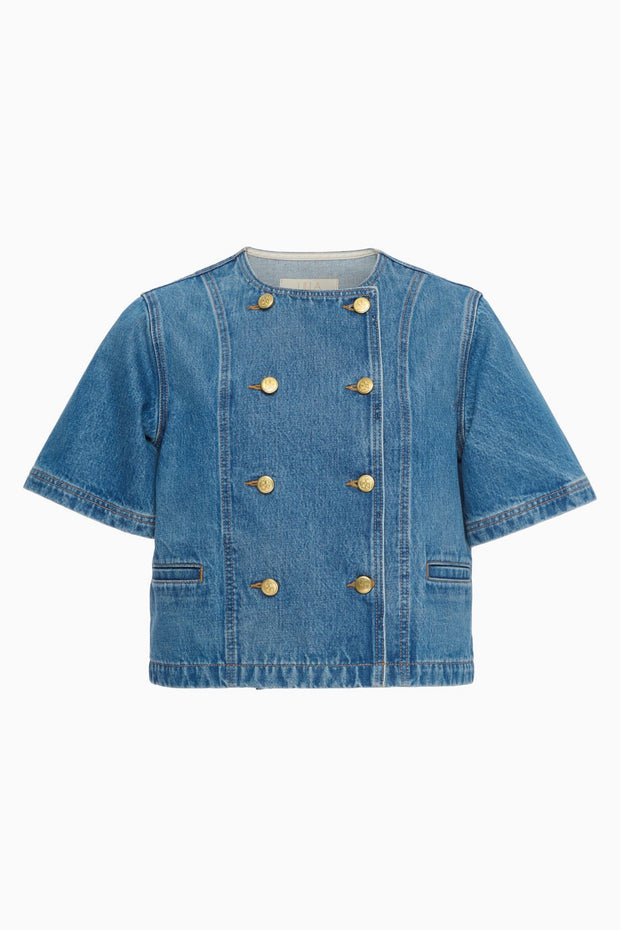 Image of the Ulla Johnson Serge Short Sleeve Jacket front view