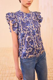 Image of Ulla Johnson Sienna flutter sleeve top