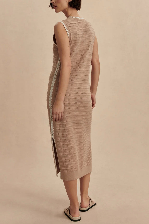 Image of the Varley Dwight Tank Knit Dress back view 