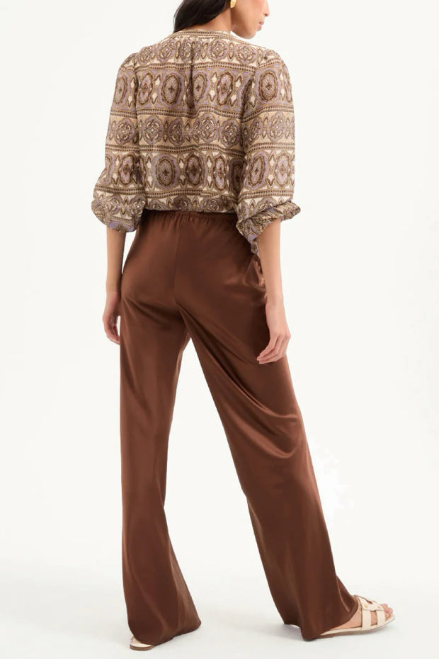 Image of model wearing the Veronica Beard Ashlynn Top back view
