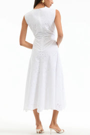 Image of model wearing the Veronica Beard Aven Dress back view