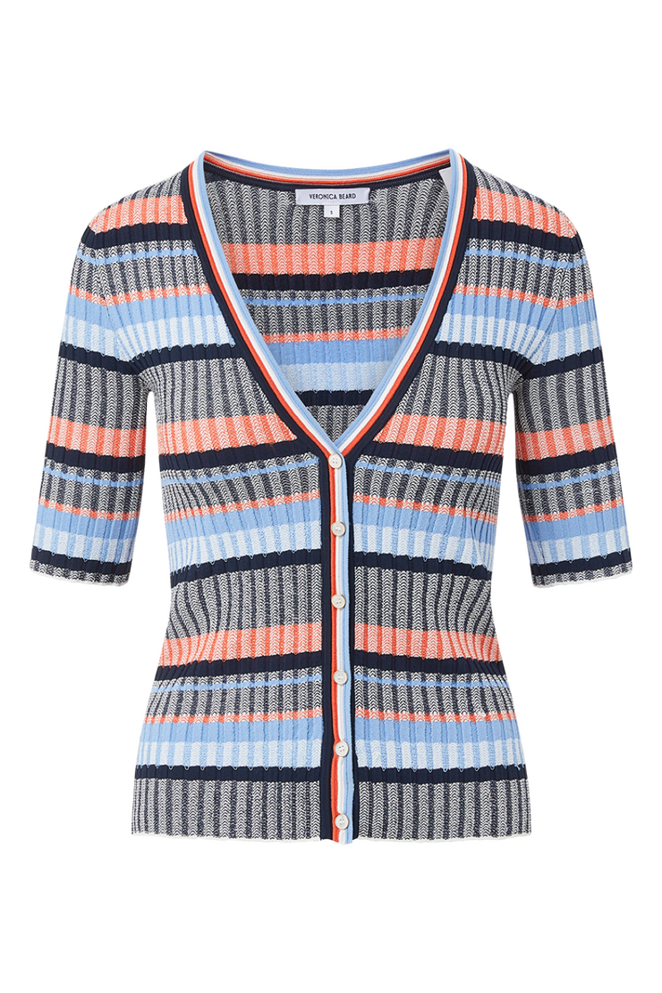 Image of Veronica Beard Calliope cardigan in multi stripe