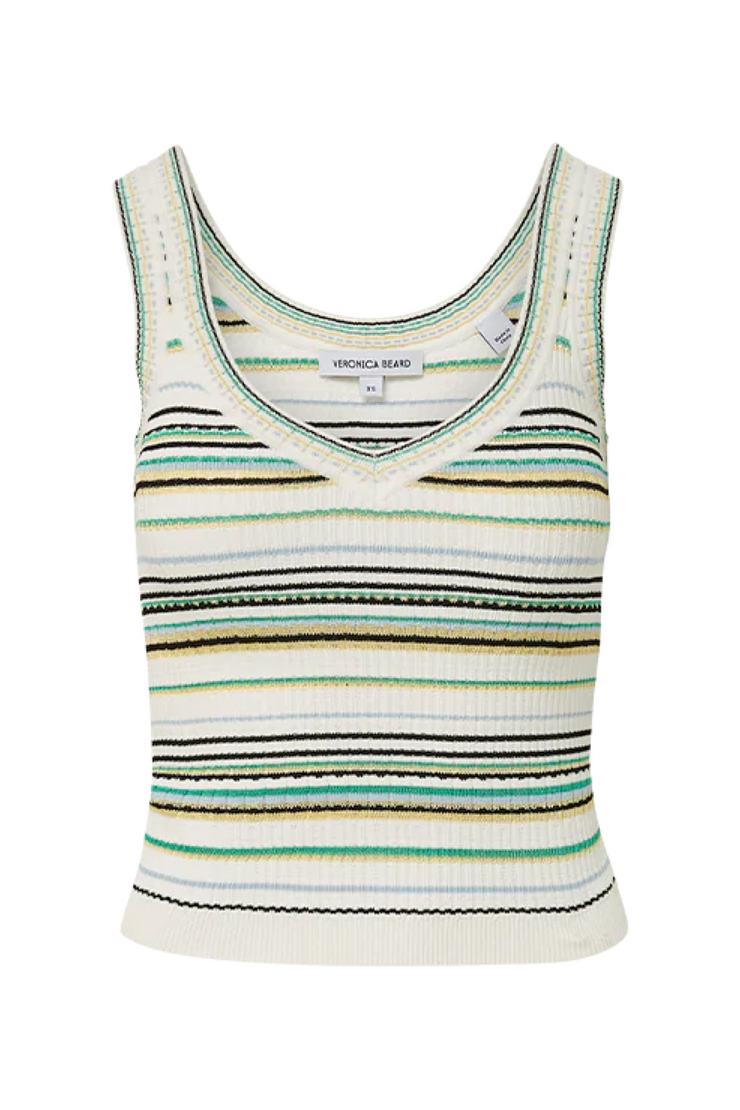 Image of Veronica Beard Carlin knit tank in stripes